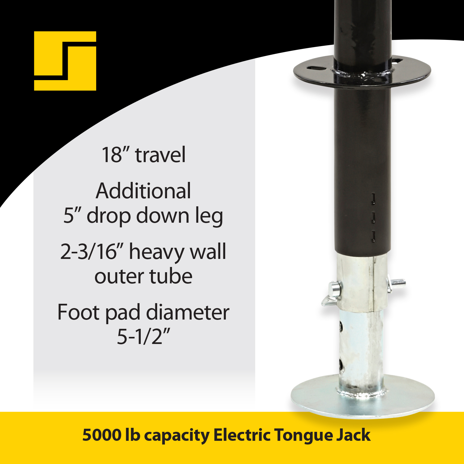 Elevate Outdoor Electric Trailer Jack - 5,000 lb. Capacity 