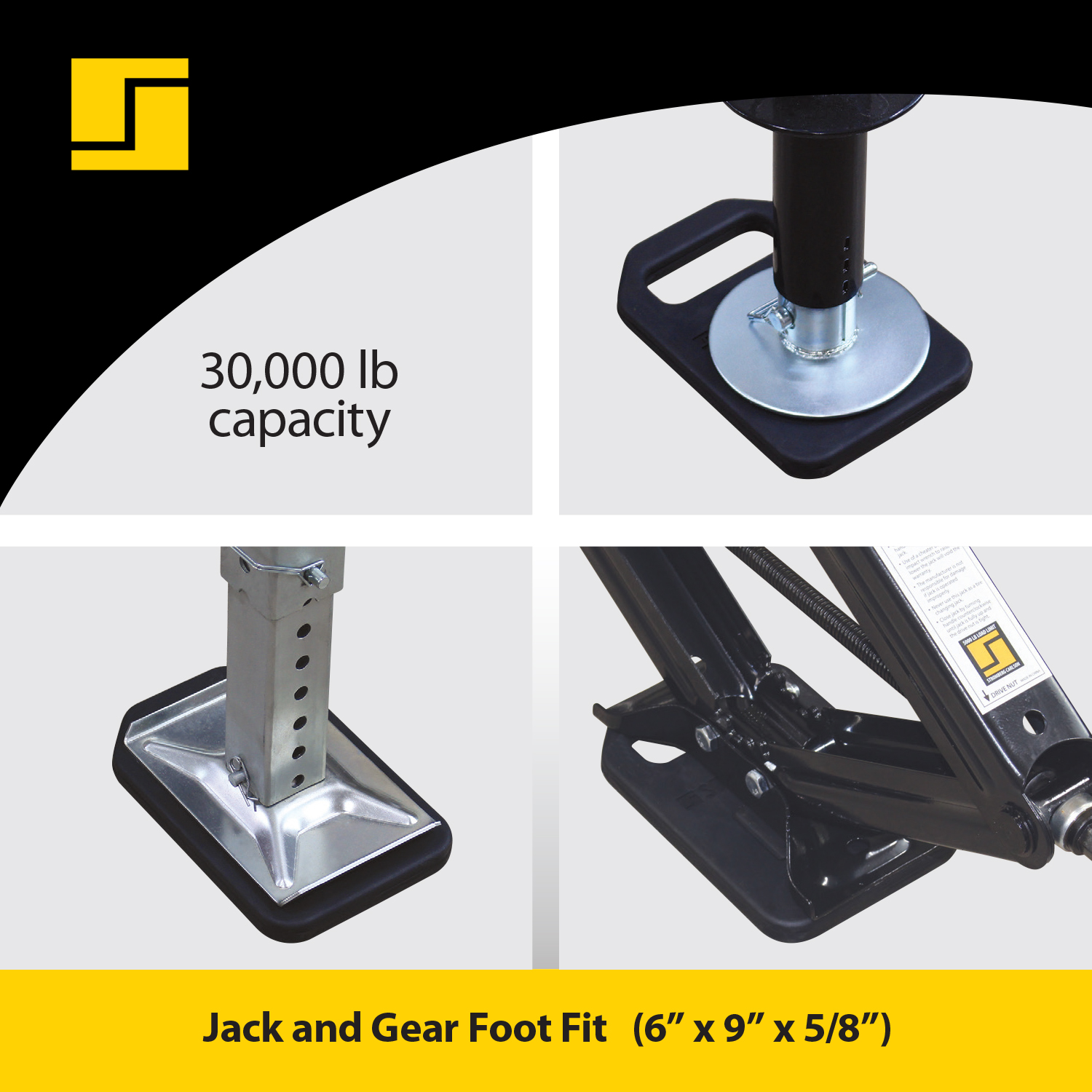 Kampa DOMETIC Pro Pads, Metal Pins Universal Caravan Feet Foot
